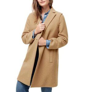 J. Crew Daphne Topcoat in Italian Boiled Wool Camel, Petite (4P)